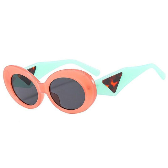 Retro Cat Eye Oval Sunglasses w/ Gradient Shades UV400