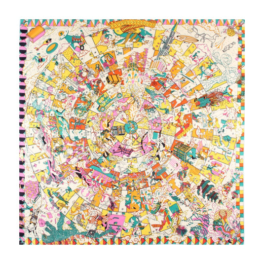 Women's Twill Silk Square Scarf (Playground Print)