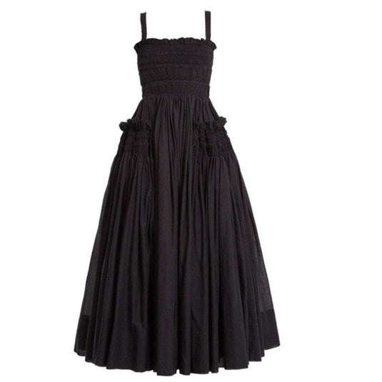 Women's Strapless Hollow Back Pleated Slim Dress