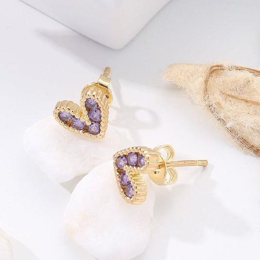 Purple Heart - Love Earrings