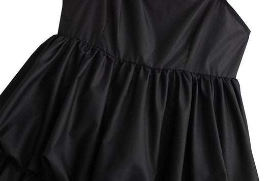 Black Suspender Bubble Skirt Dress