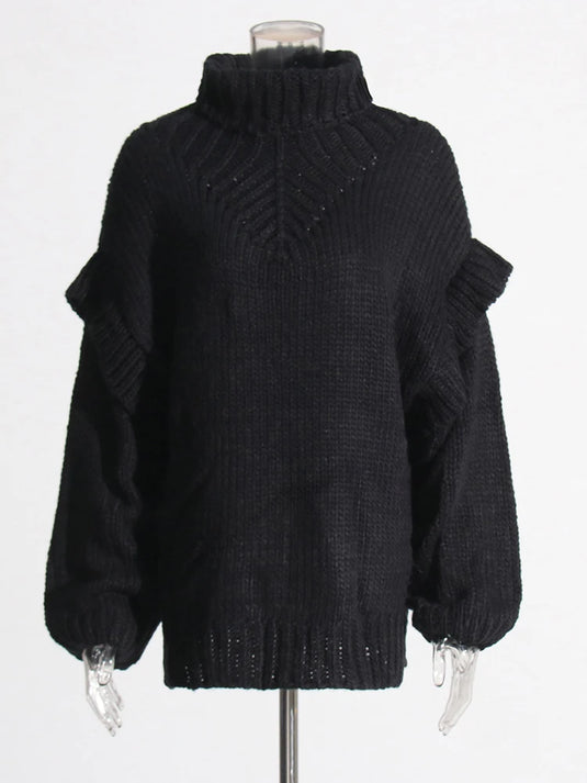 Casual Turtleneck Knitted Sweater For Women