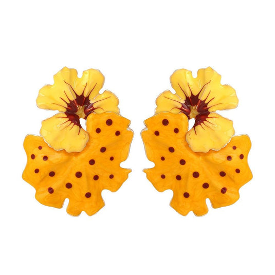 Women's Colorful Leaf-Flower Earrings