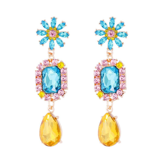 Colorful Daisy Flower Drop Earrings