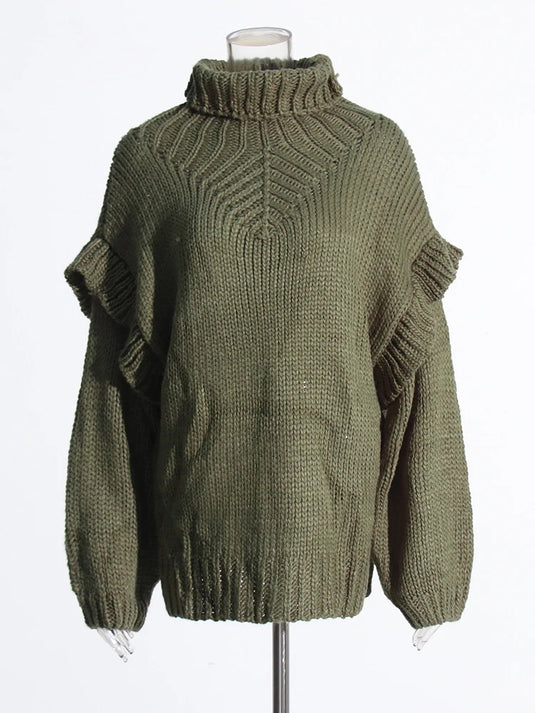 Casual Turtleneck Knitted Sweater For Women