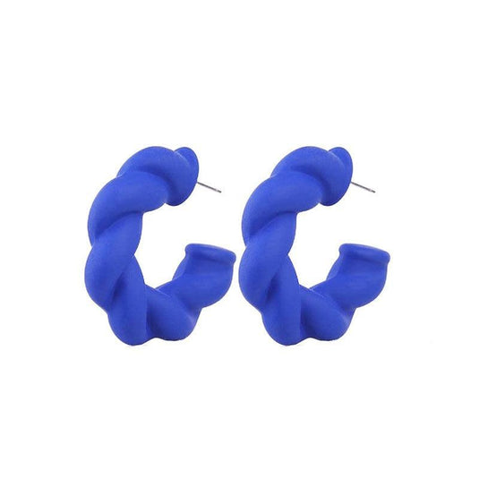 Simple Solid Color C-Shaped Earrings