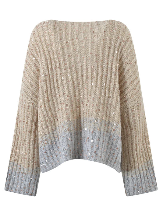 Women's Casual Sequins Knitted Sweater