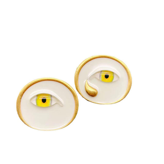 Baroque Pearl Eye Tears Stud Earrings