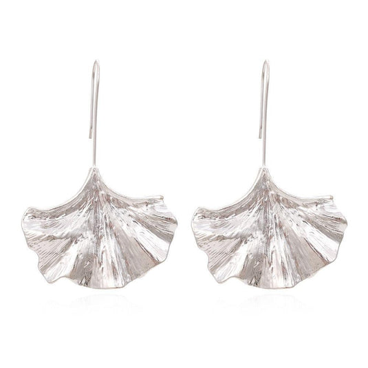 Retro Fan Leaf Hook Earrings