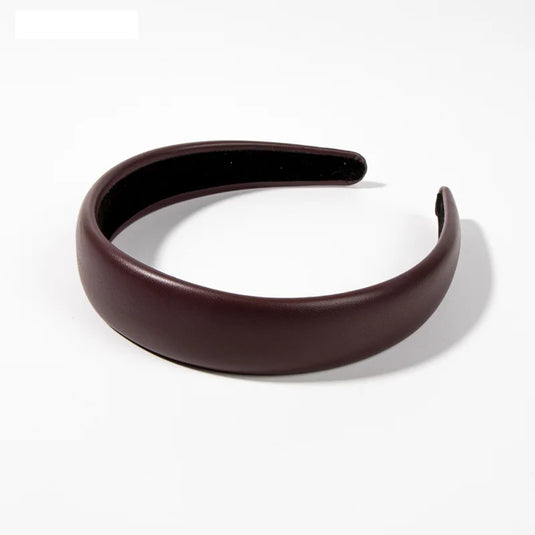 Solid Color Padded Leather Headbands