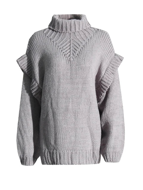 Casual Turtleneck Knitted Sweater For Women