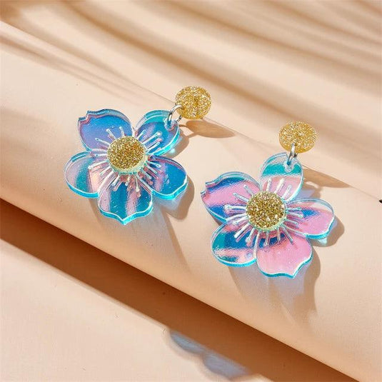 Creative Dazzling Flowers Drop Earrings