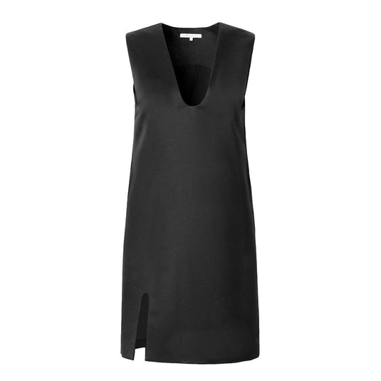 Women's Mini Simple Dress w/low v neck