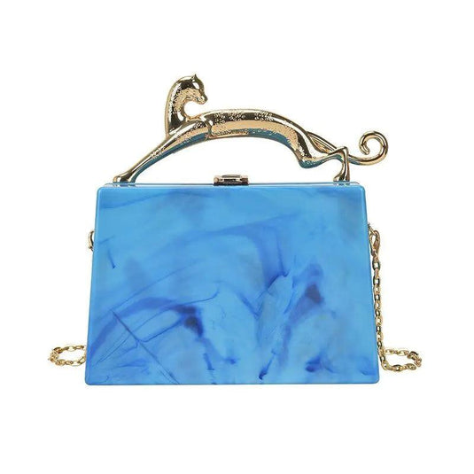 Acrylic Jag Box Handbag w/chain